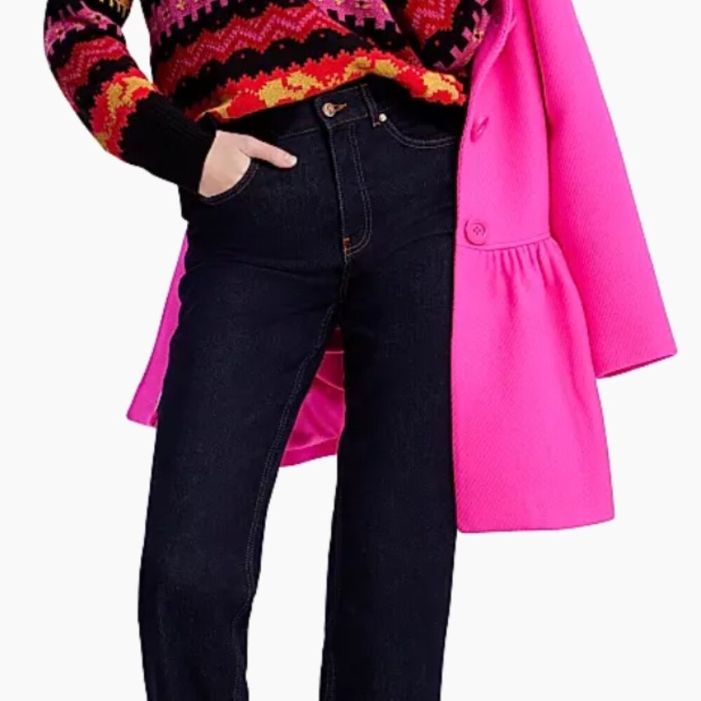 Kate Spade Mainline Carnival Fair Isle Wool-Blend Sweater Sz M